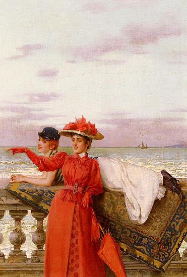 Vittorio Matteo Corcos Looking Out To Sea oil painting picture